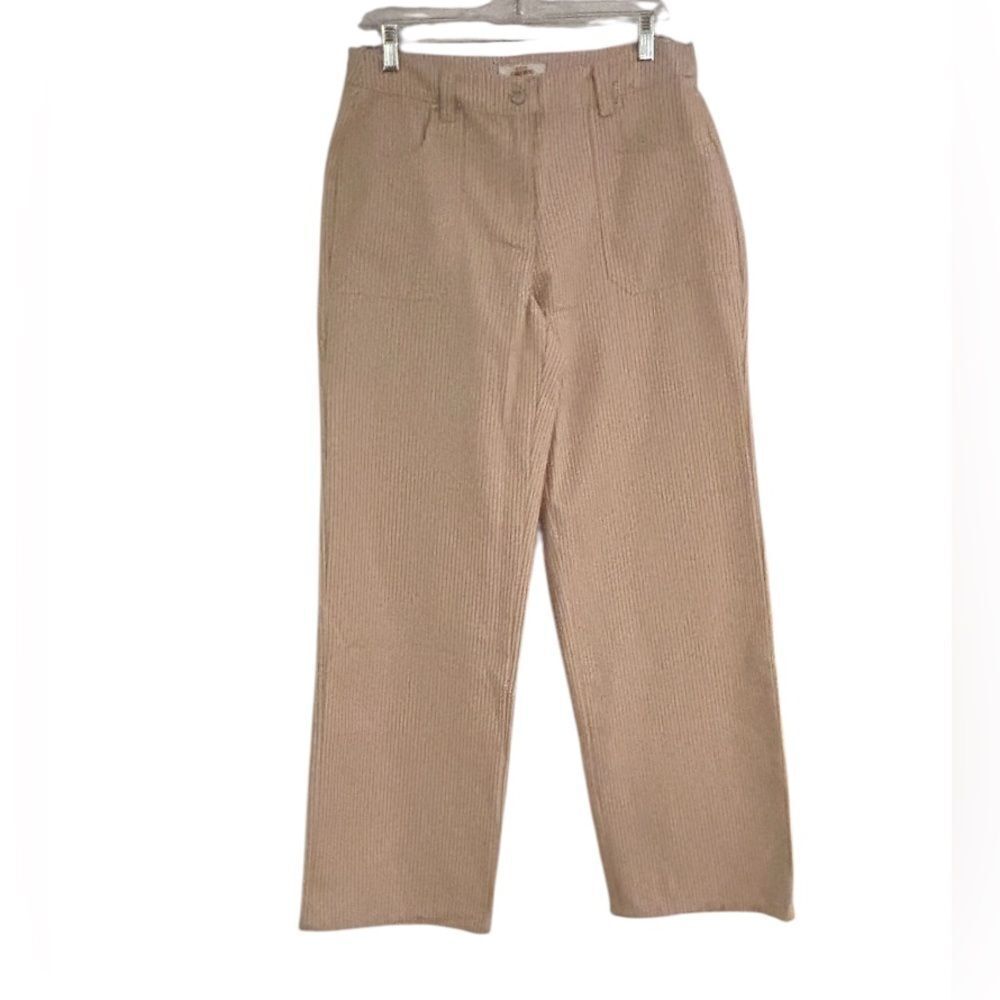 Cali 1850 Los Angeles Pants Size 9 Beige Cream Striped Wide Leg